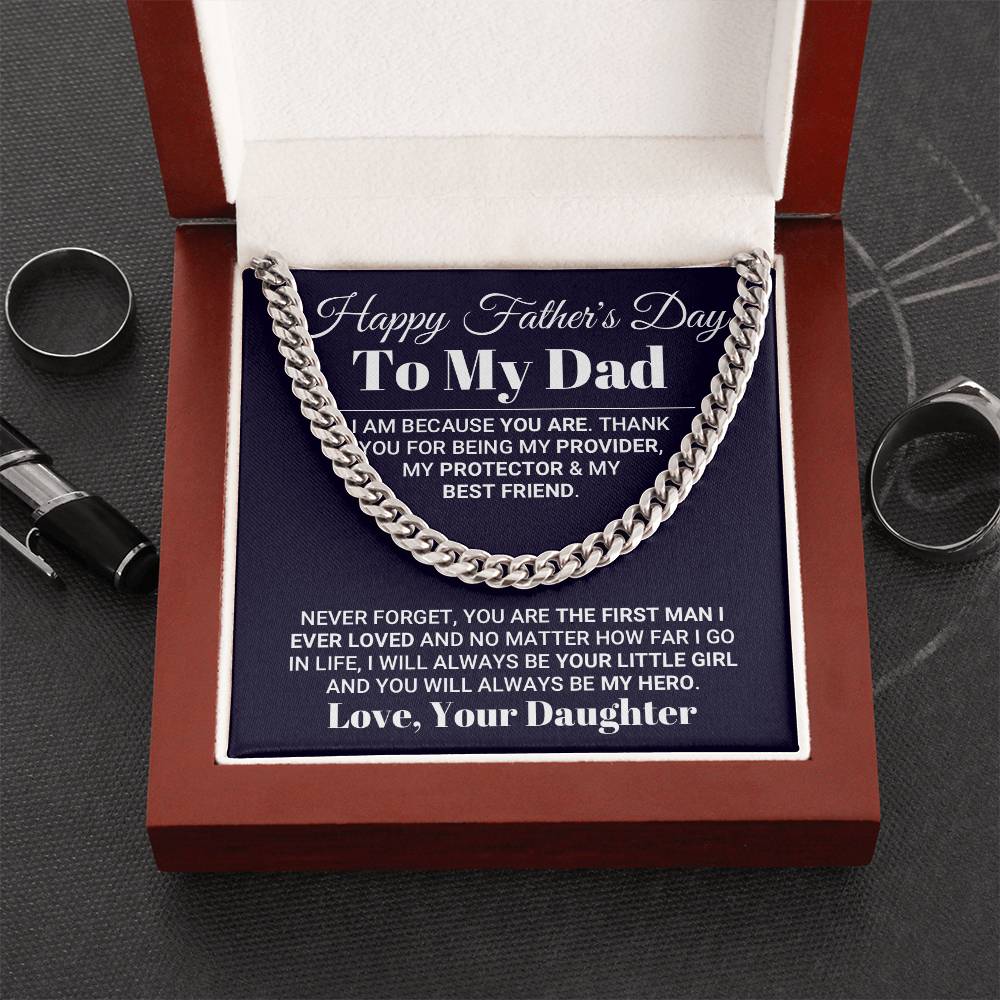 My Hero Father's Day Necklace Cuban Link Chain