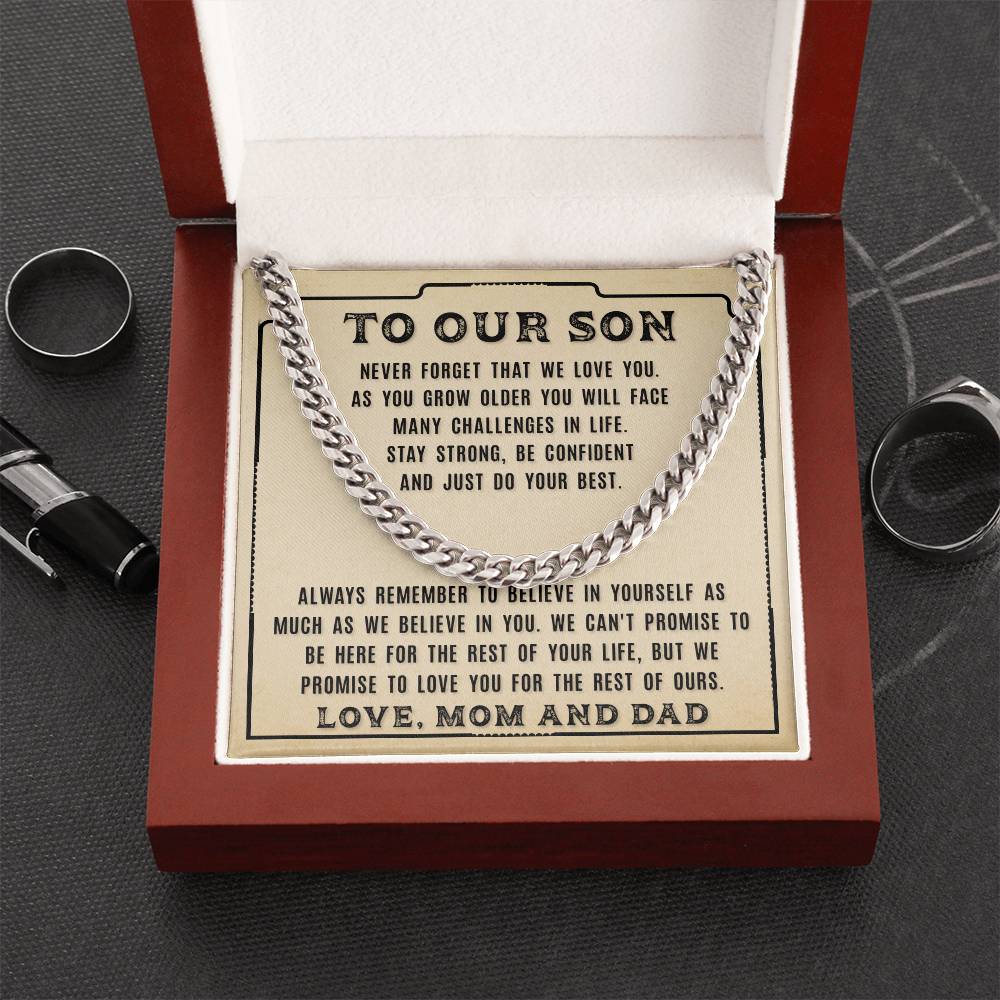 To Our Son - Never Forget That - Cuban Link Chain Necklace