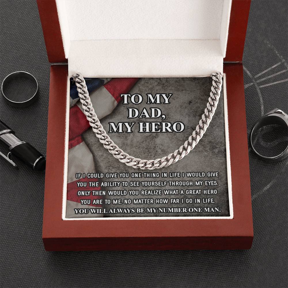 Gifts For Dad From Daughter Fathers Day Gift From Son Silver Cuban Link Chain Dad Birthday Gift Father Of The Bride Fa