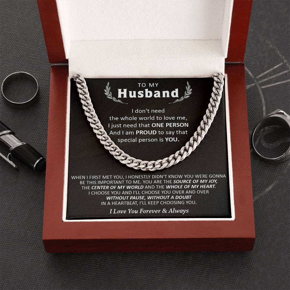 Gift For Husband - Love Me - Cuban Cuban Link Chain