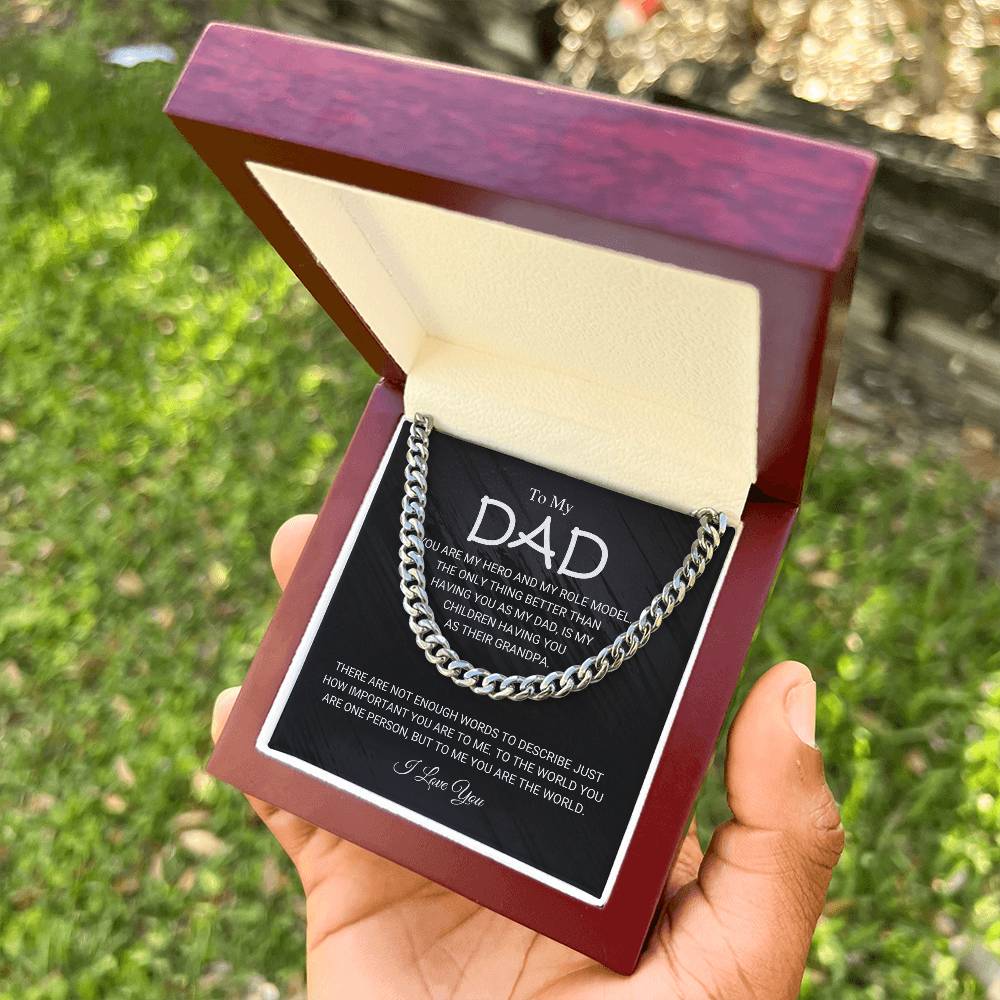 To My Dad Cuban Chain Necklace Gift For Him Dad Birthday Father's Day Gift Cuban Link Chain
