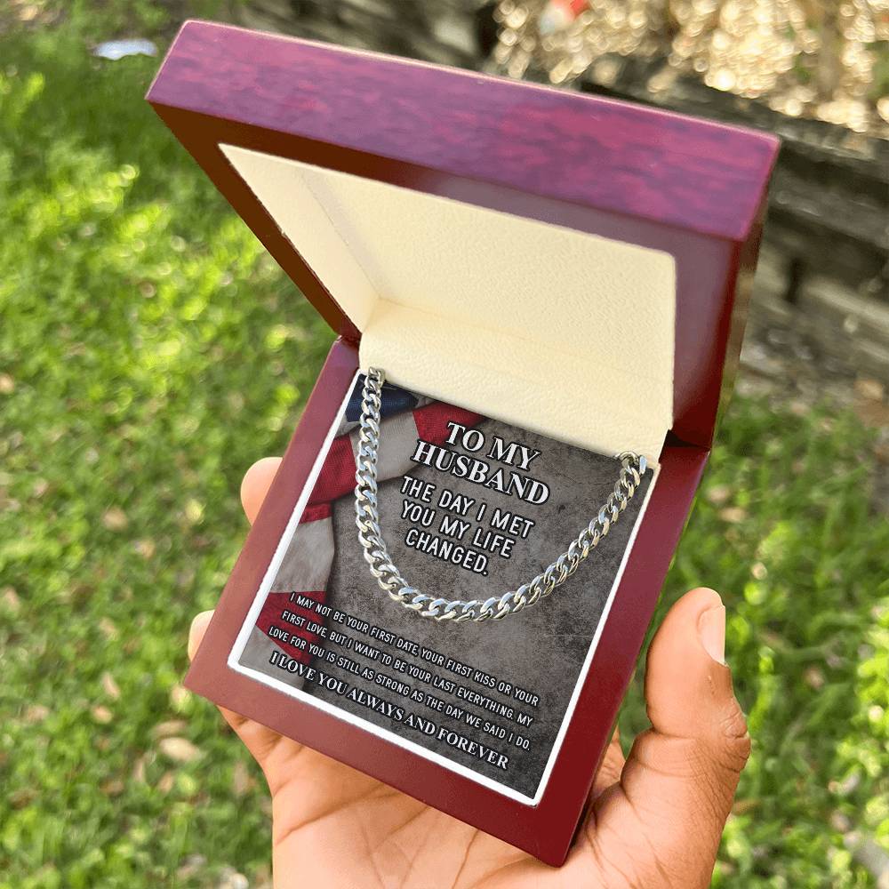 Husband Fathers Day Gift Silver Cuban Link Chain For Men Husband Birthday Gift Anniversary Gift For Husband From Wife