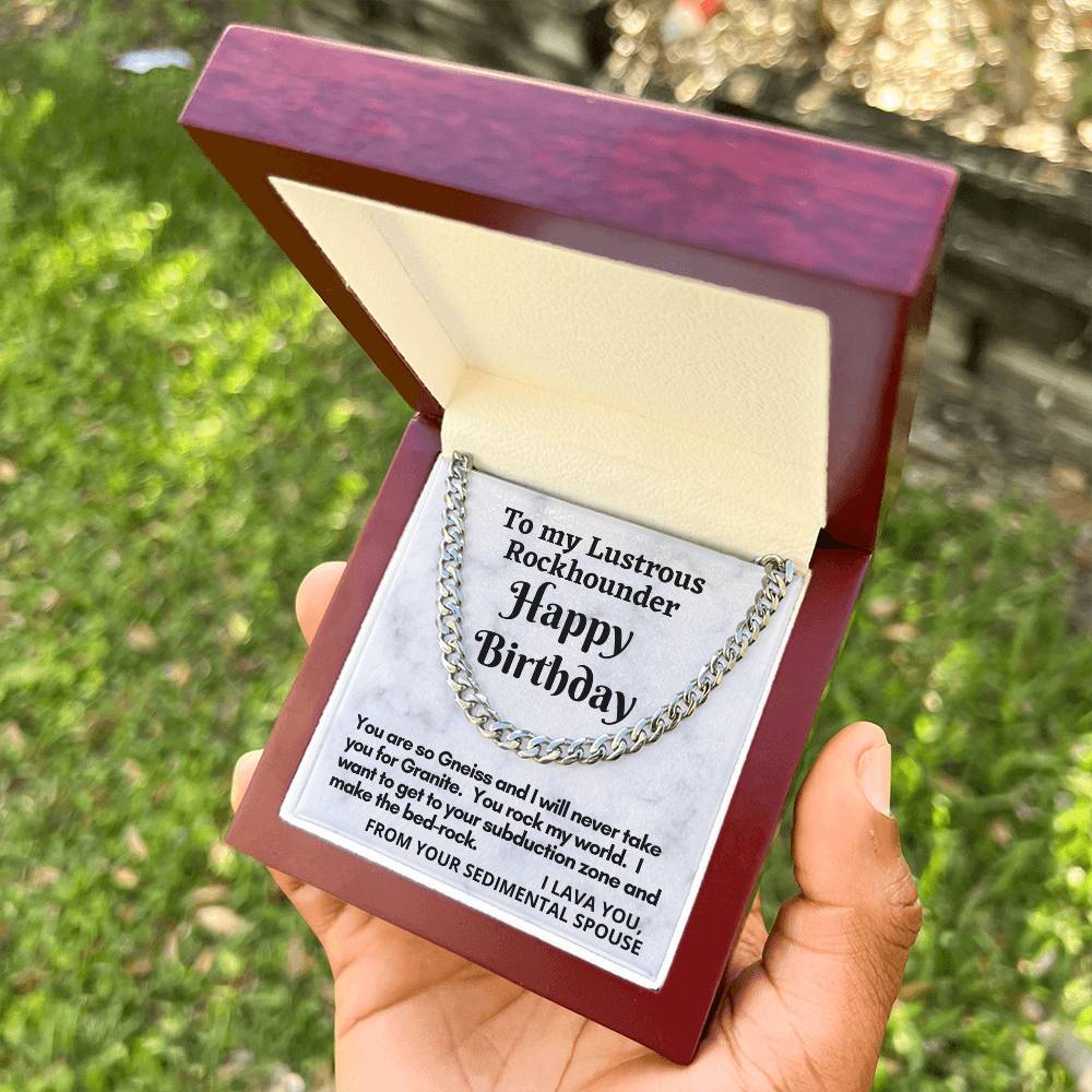 Rockhounder Husband Cuban Chain Link Necklace Gift Cuban Link Chain