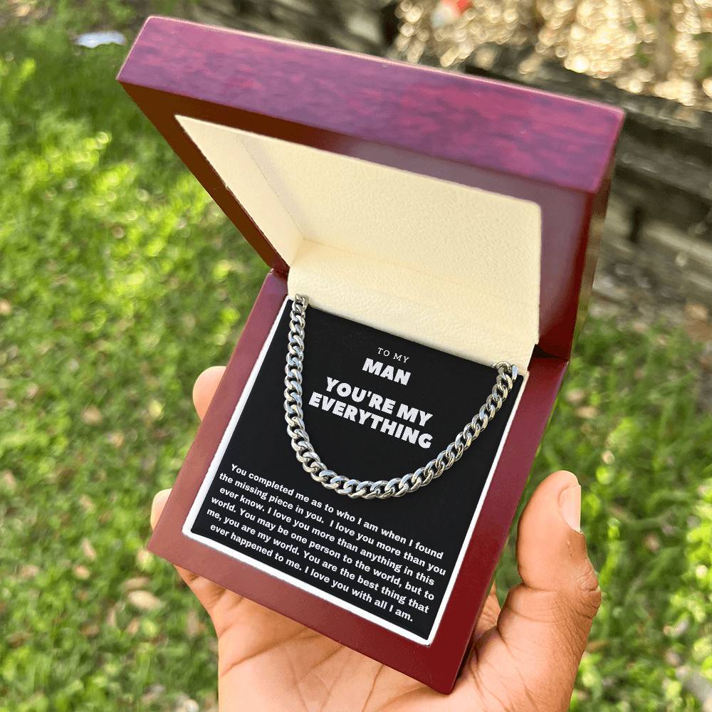 Romantic Cuban Chain For Boyfriend Meaningful Gift For Him Deployed Boyfriend Cute. Unique Boyfriend Cuban Link Chain