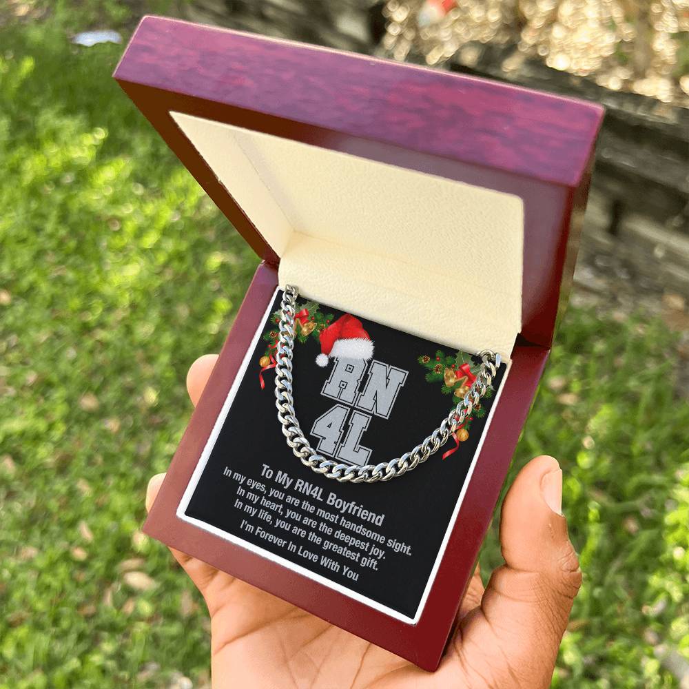 My Rn4l Boyfriend Cuban Link Chain Necklace
