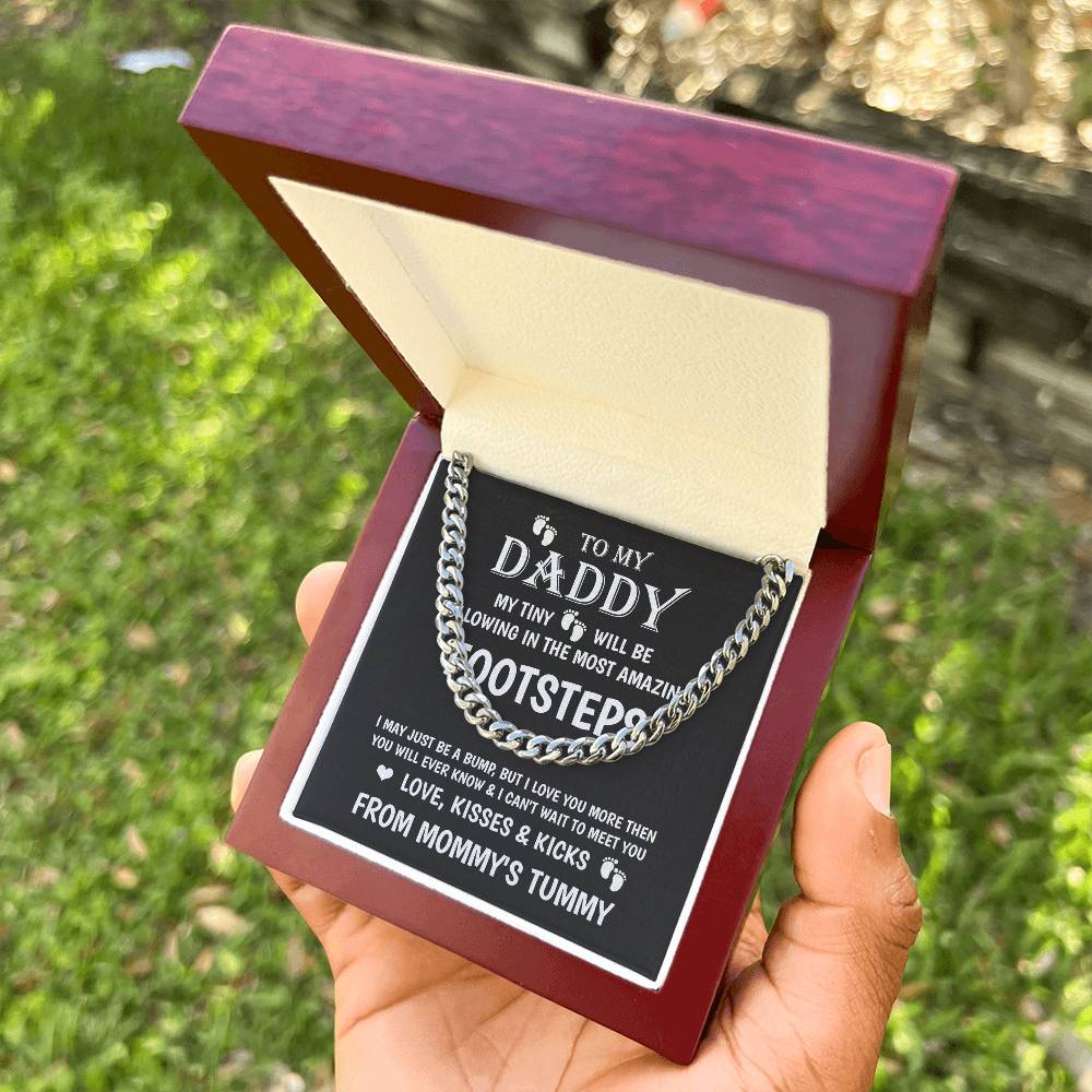 Cuban Link Chain-Daddy To Be Gift From Bump Dad To Be Birthday Gift New Dad Gift From Baby New Dad Gift From Wife Expe
