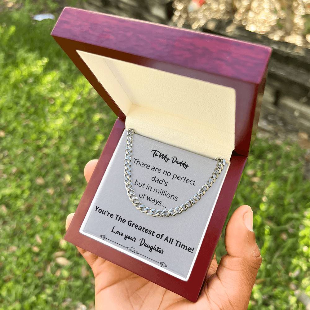 Greatest Of All Time Cuban Link Chain Gift For Fathers Day From Daughter