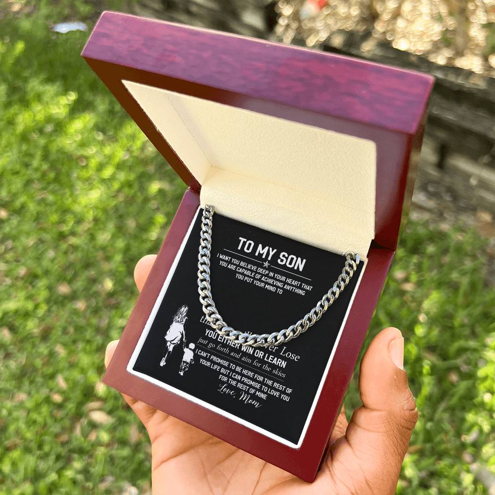 To My Son Cuban Link Chain Necklace