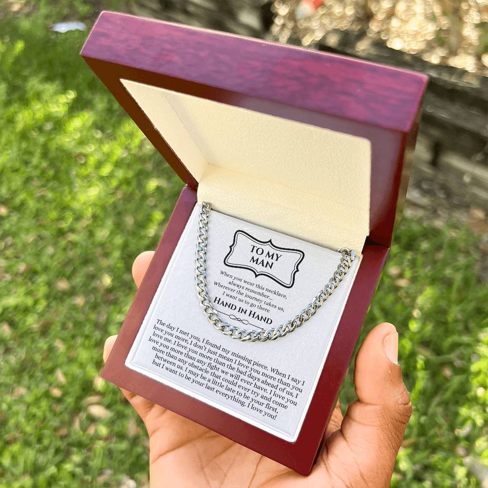 Valentines Day Gift For Him Chain Necklace Gift For Him Promise Necklace Gift To My Man Birthday Gift For Boyfriend An Cuban Link Chain