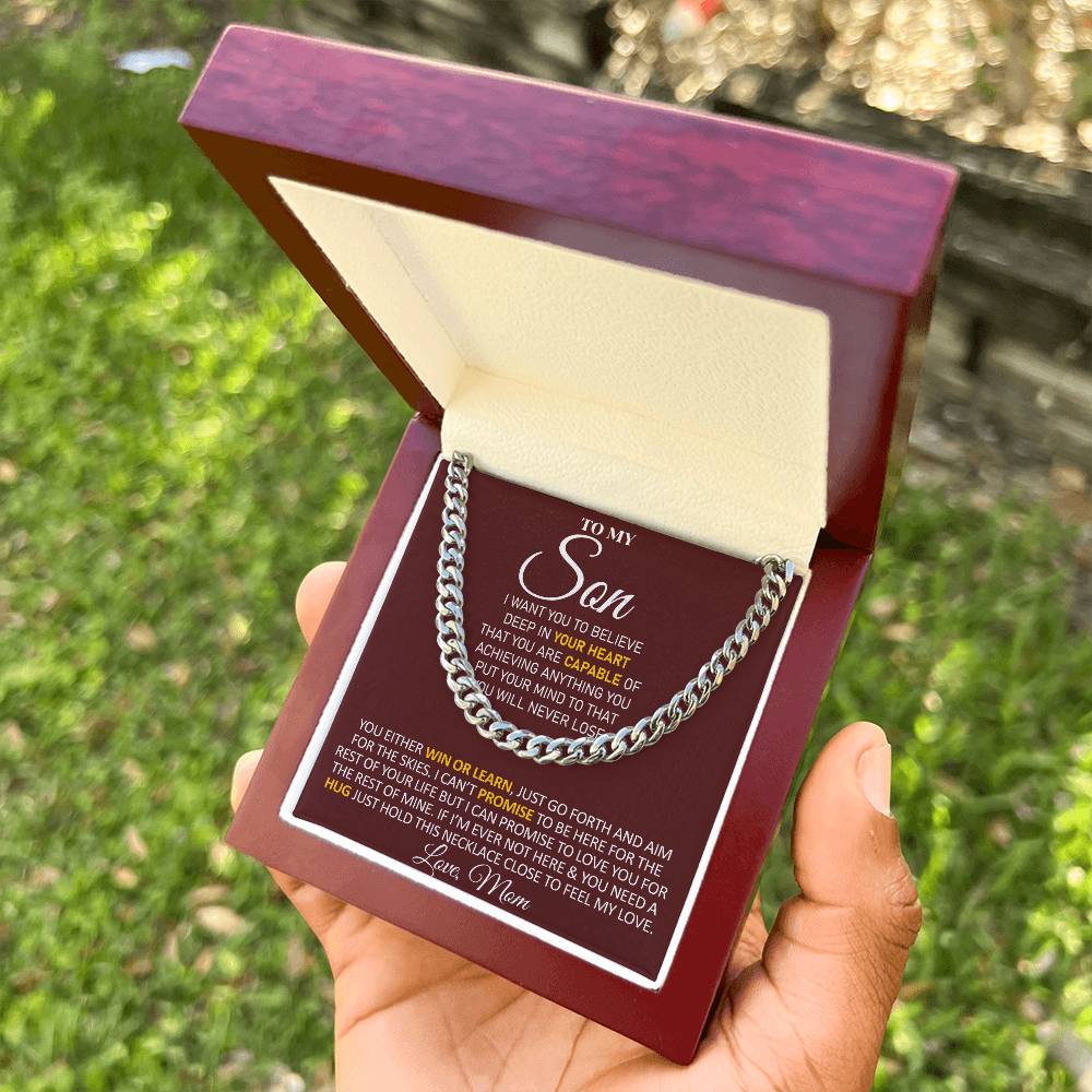 To My Son - Feel My Love From Mom - Cuban Link Chain