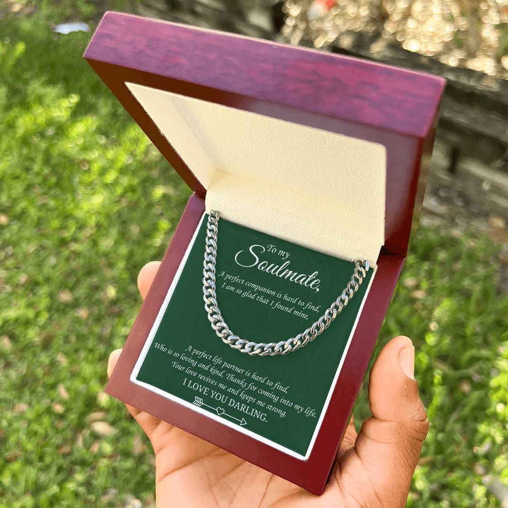 Valentine's Gift Cuban Necklace Gift For Boyfriendsoulmatehusband - Your Love Revives Me And Keeps Me Strong Cuban Link Chain