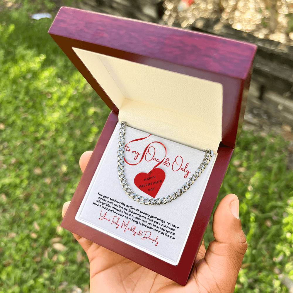 Valentine Gift For Husband Cuban Link Chain Men Valentines Day Gift Long Distance Heavy Chain Necklace Romantic Gift F