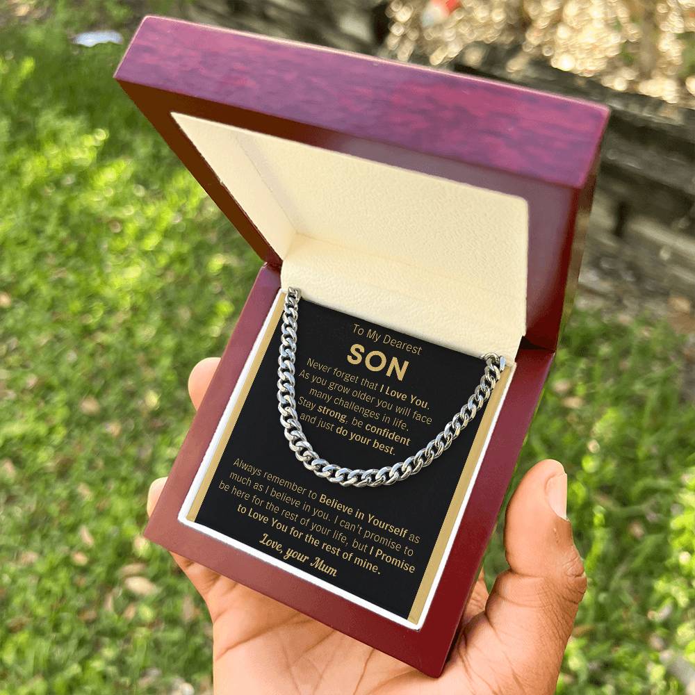 To My Son Just Do Your Best - Cuban Link Chain - Meu