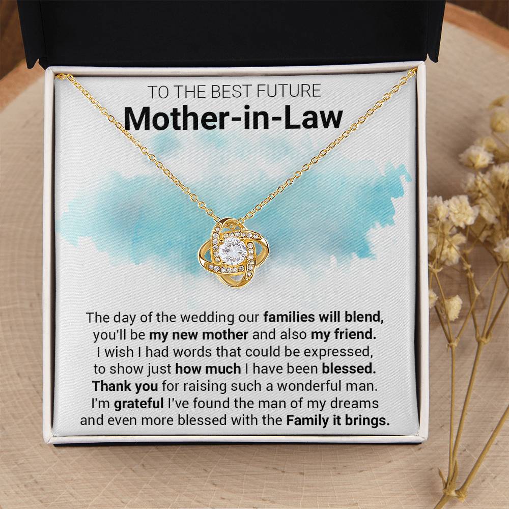 Gift For Future Mother-In-Law Families Blend Love Knot Necklace Love Knot Necklace