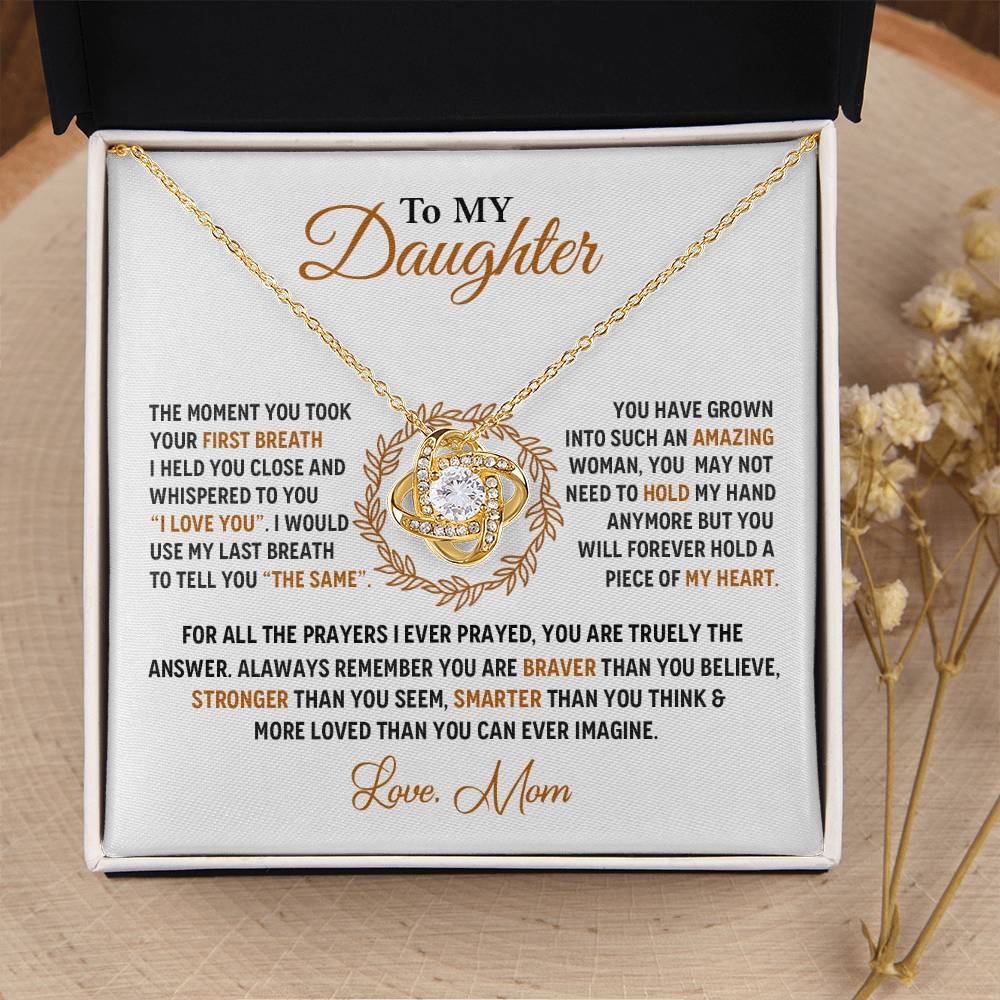 To My Daughter Love Knot Necklace💓 Love Knot Necklace