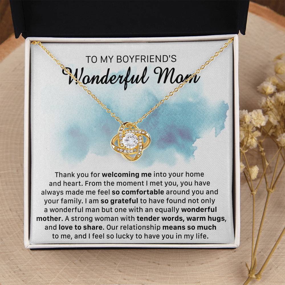 Gift For Boyfriend's Mom Comfortable Wonderful Mother Love Knot Necklace Love Knot Necklace
