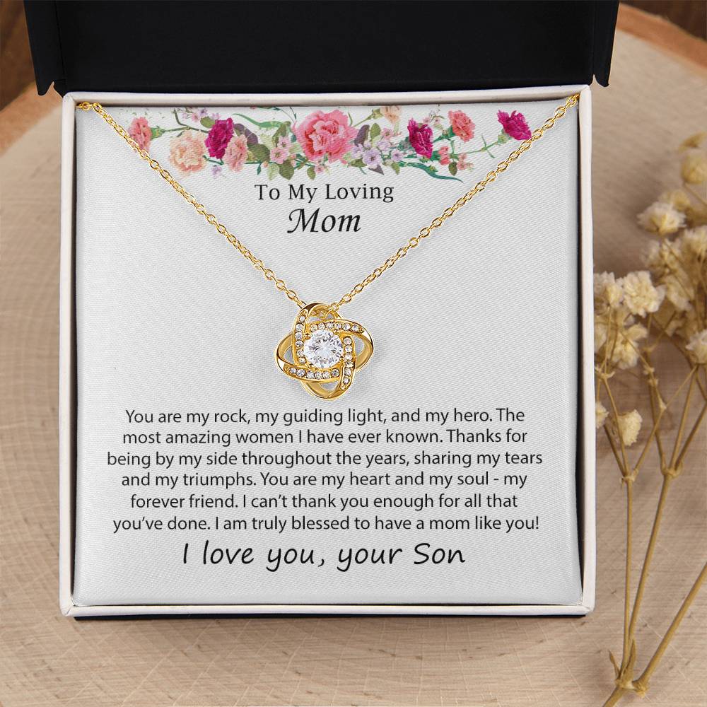 Mothers Day Necklace Gift To My Loving Mom Fr Love Knot Necklace
