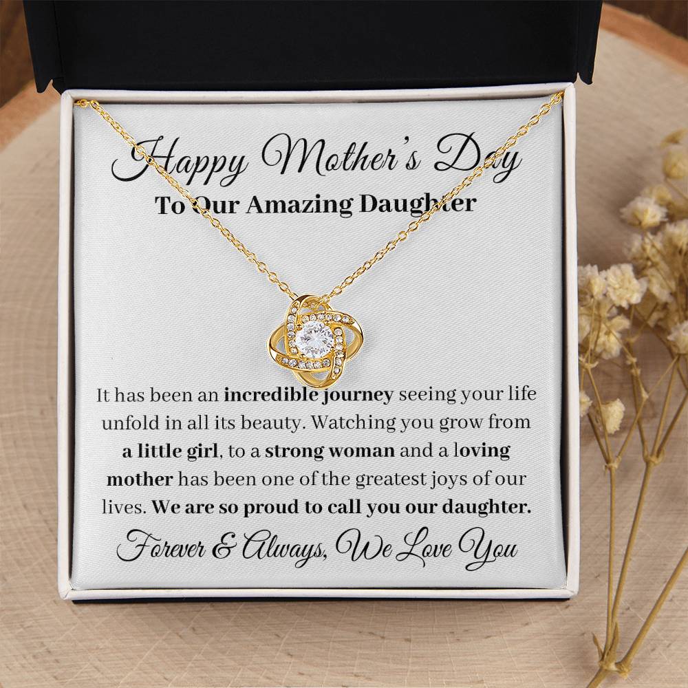To Our Amazing Daughter Love Knot Necklace