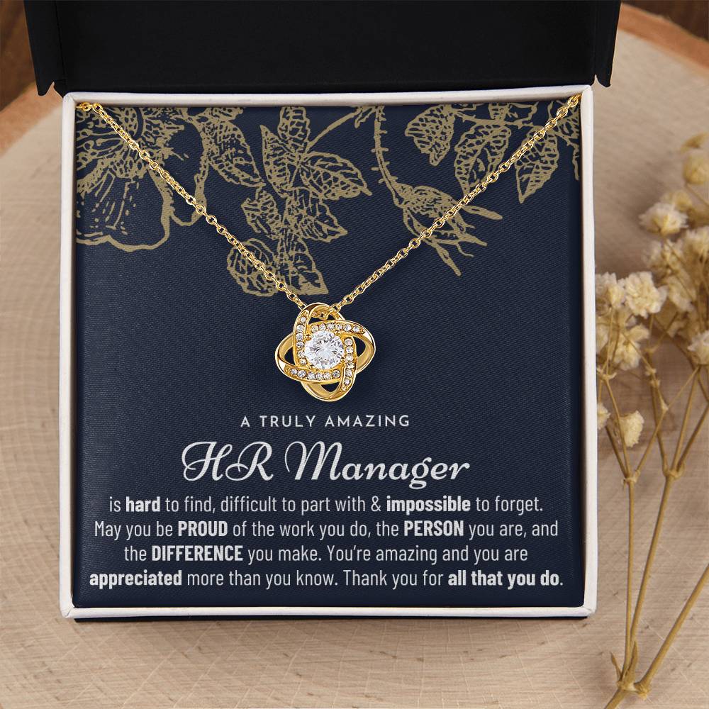 Gift For Hr Manager Hr Manager Gift Hr Manager Appreciation Gift Love Knot Necklace