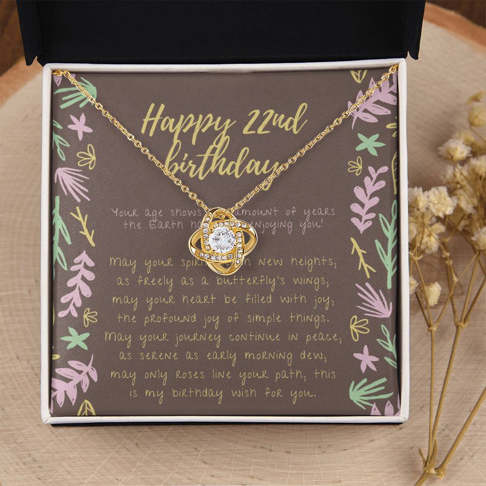 Happy 22Nd Birthday Gifts For 22Nd Birthday 22Nd Birthday Gift For Her 22 Year Old Female Best Friend Love Knot Necklace
