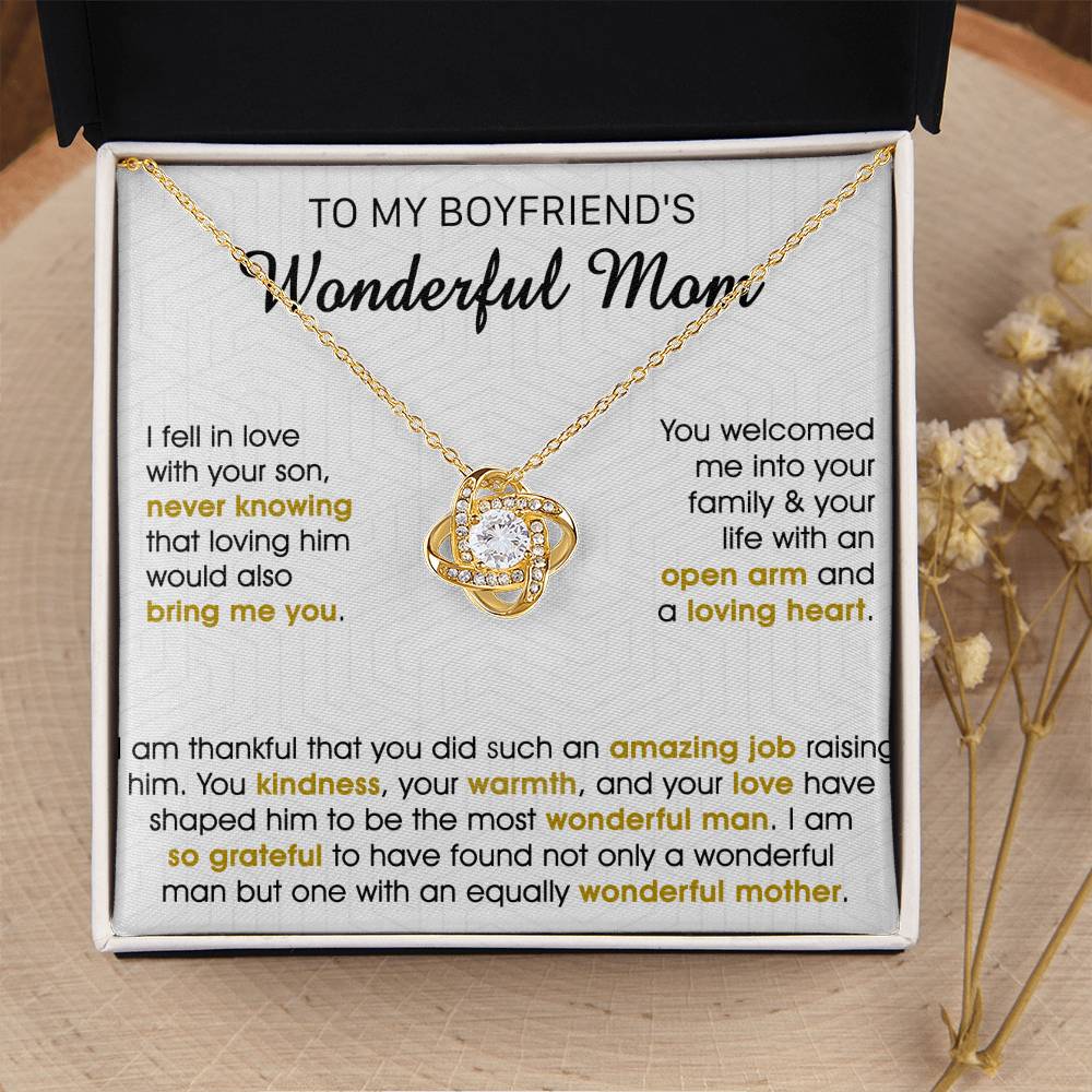 Gift For Boyfriend's Mom - Wonderful Mother - Love Knot Love Knot Necklace
