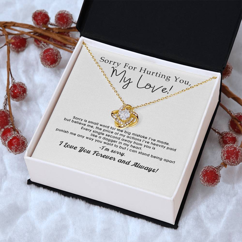 Sorry For Hurting You My Love I'm Sorry I Love You Forever And Always Forever Love Hear Love Knot Necklace