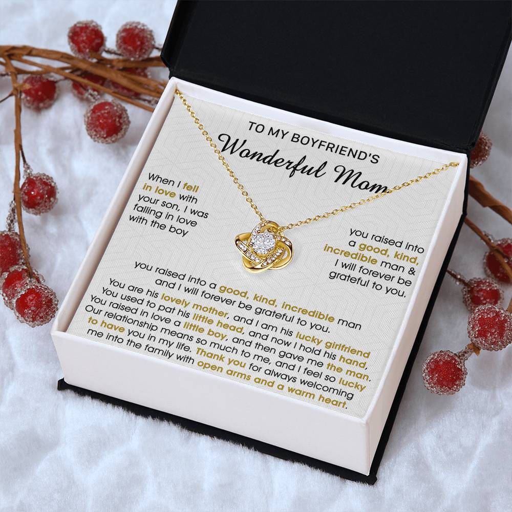 Gift For Boyfriend's Mom - Lovely Mother - Love Knot Love Knot Necklace