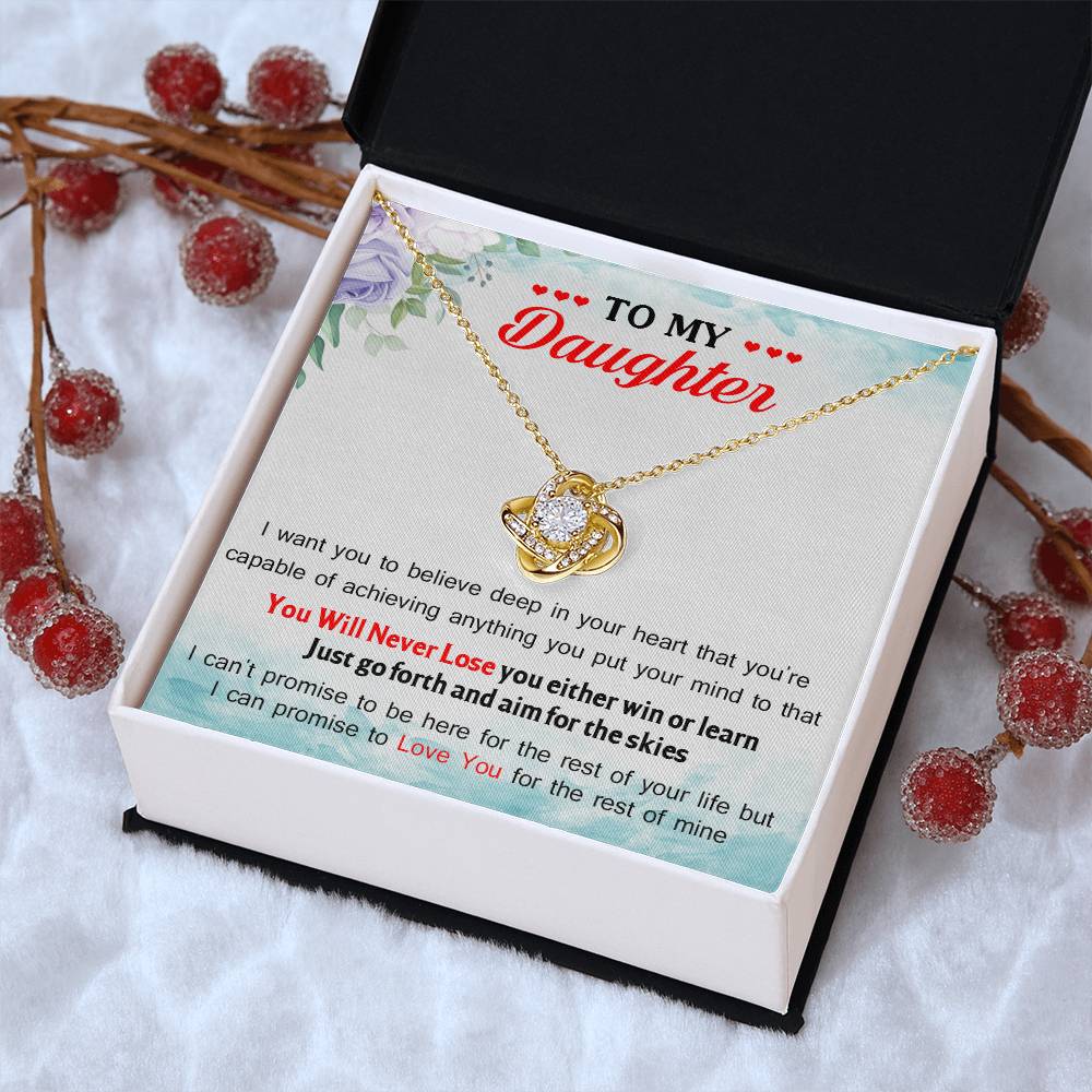 To My Daughter I Can Promise To Love You For The Rest Of Mine Love Knot Necklace