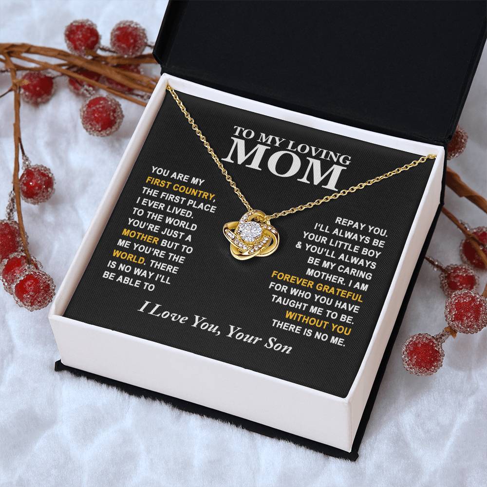 Mom - Forever Grateful - Ne Love Knot Necklace