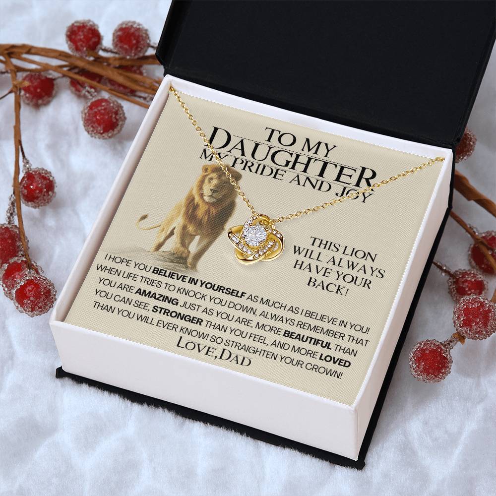 To My Daughter My Pride And Joy! Gift Necklace Fr Love Knot Necklace