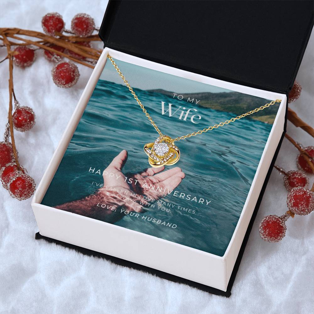 1 Year Anniversary Gift For Wife 1 Year Anniversary Gifts 1 Year Wedding Anniversary Gift Ideas 1St Wedding Anniversary Gift F(1) Love Knot Necklace