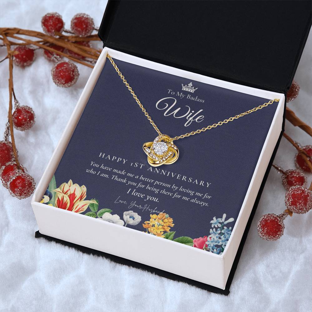 1 Year Anniversary Gift For Wife 1 Year Anniversary Gifts 1 Year Wedding Anniversary Gift Ideas 1St Wedding Anniversary Gift F(9) Love Knot Necklace