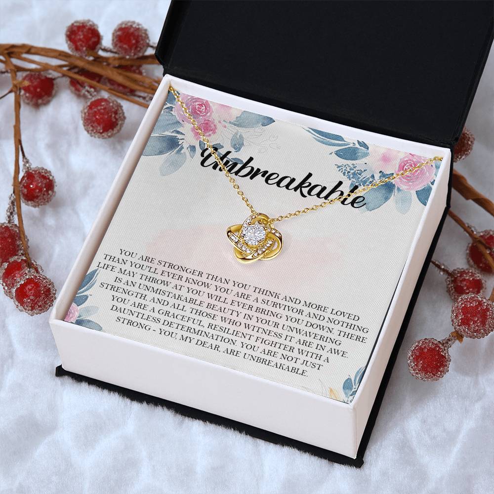 Encouragement Gift Strength Gift Warrior Gift Survivor Gift J Love Knot Necklace