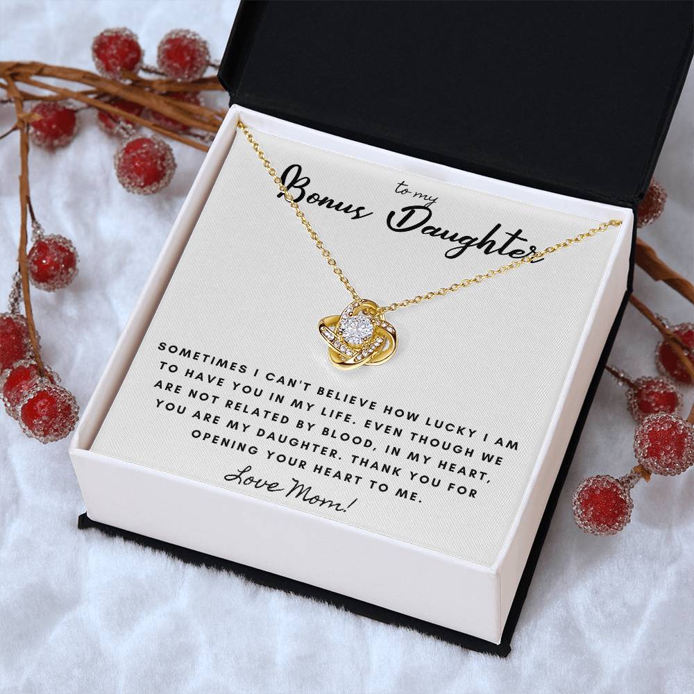 Not By Blood But By Heart Mom Gift To Daughter Ne Love Knot Necklace