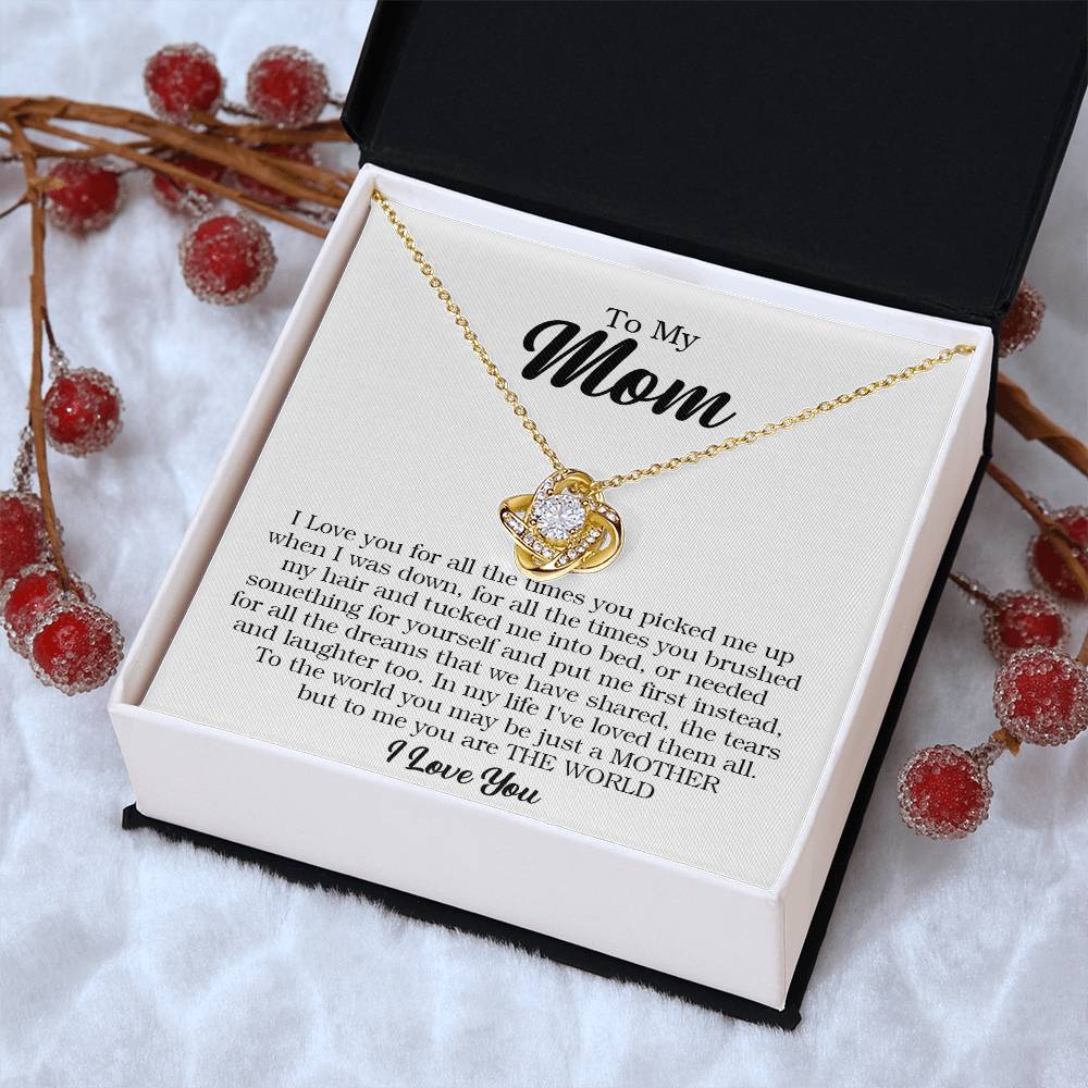 To My Mom Necklace Gift For Mom From Daughter Son To Mom Gift Mother's Day Gift Mom Birthday Present Love Knot Necklace