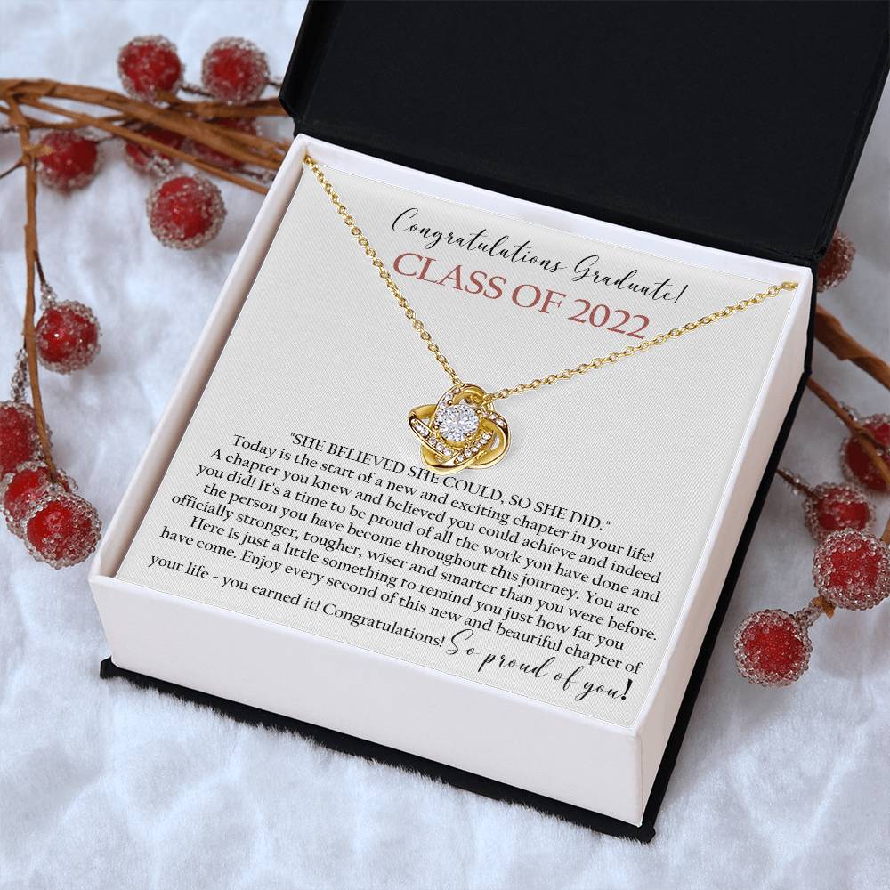 Class Of 2022 Graduation Gift Necklace Graduation Gift For Her Love Knot Necklace