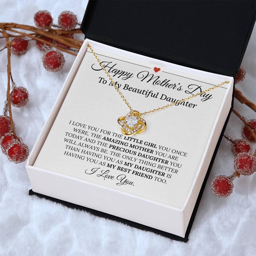 Precious Daughter Mother's Day Necklace Love Knot Necklace