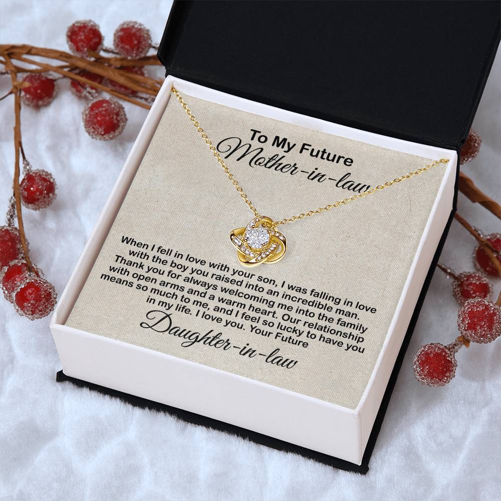 Love Knot Necklace For Mother In Law- Mother's Day Gift For Mother-In-Law Gift For Mother In Law From Daughter In Law Love Knot Necklace