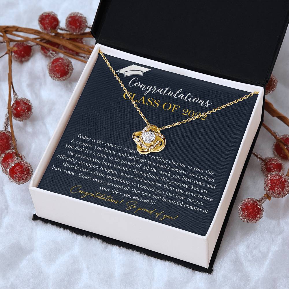 Class Of 2022 Graduation Gift Necklace Graduation Gift F Love Knot Necklace