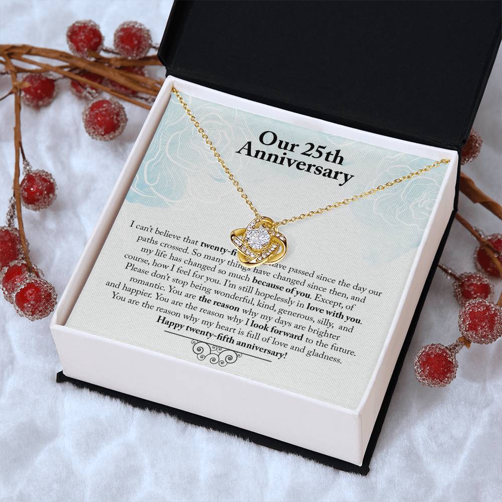 Our 25Th Anniversary You Are The R Love Knot Necklace