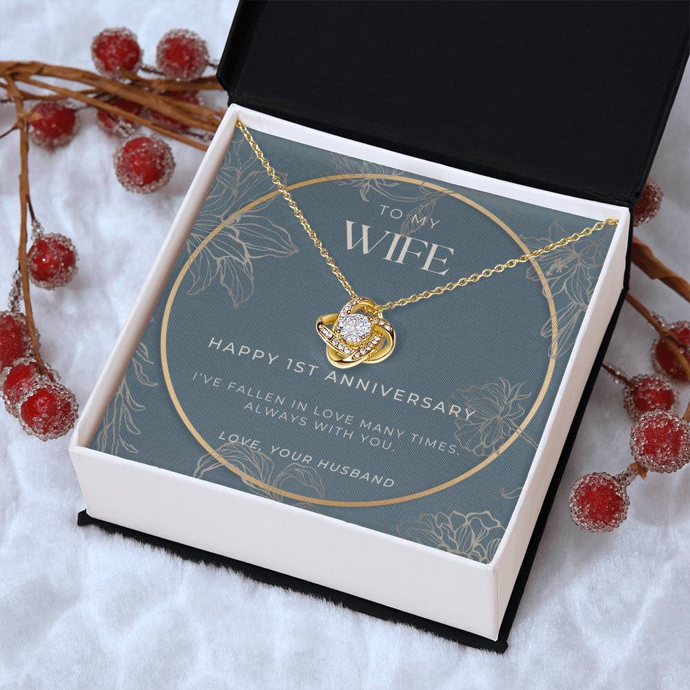 1 Year Anniversary Gift For Wife  1 Year Anniversary Gifts  1 Year Wedding Anniversary Gift Ideas  1St Wedding Anniversary Gift F Love Knot Necklace