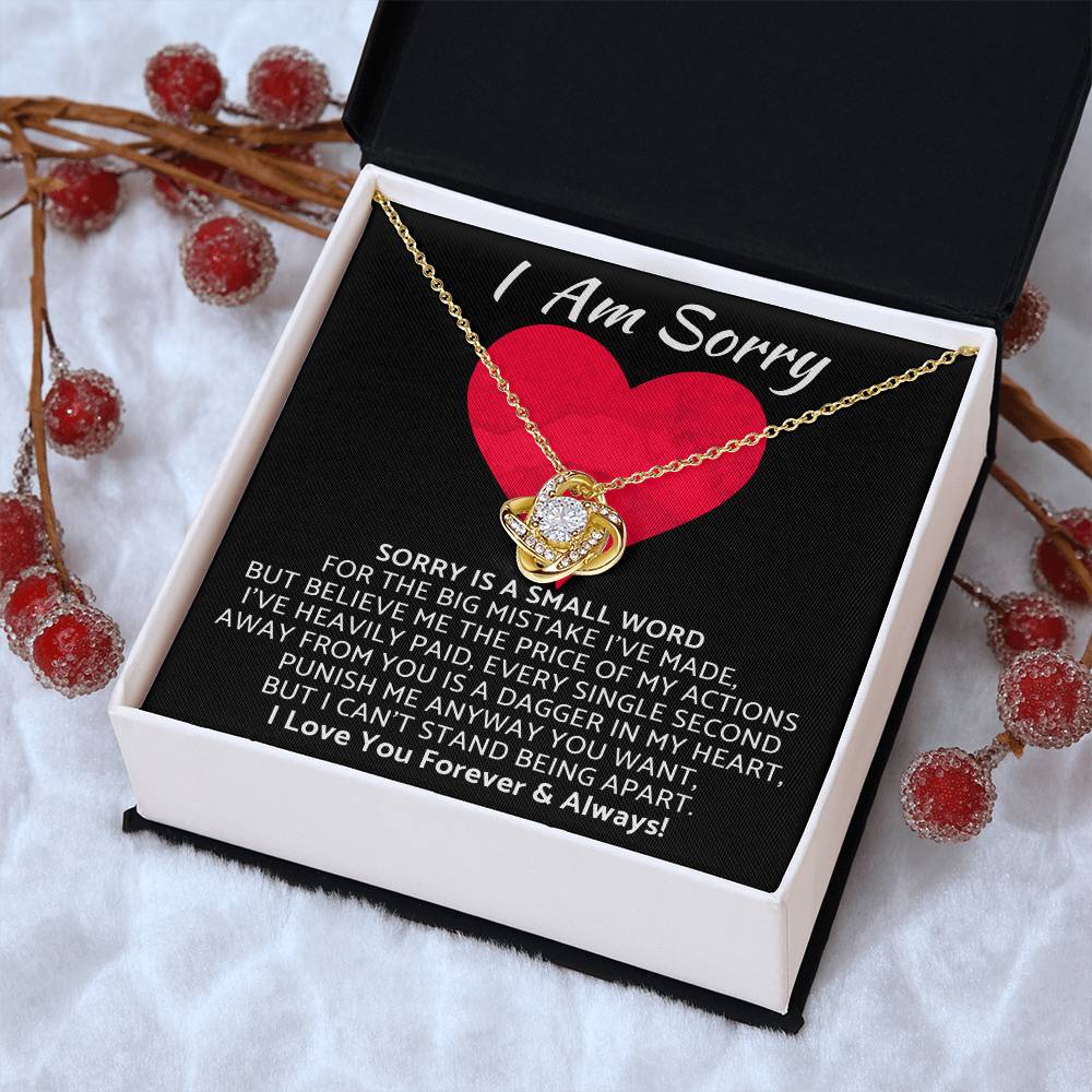 Premium I Am Sorry Gift for Your Love Knot Necklace