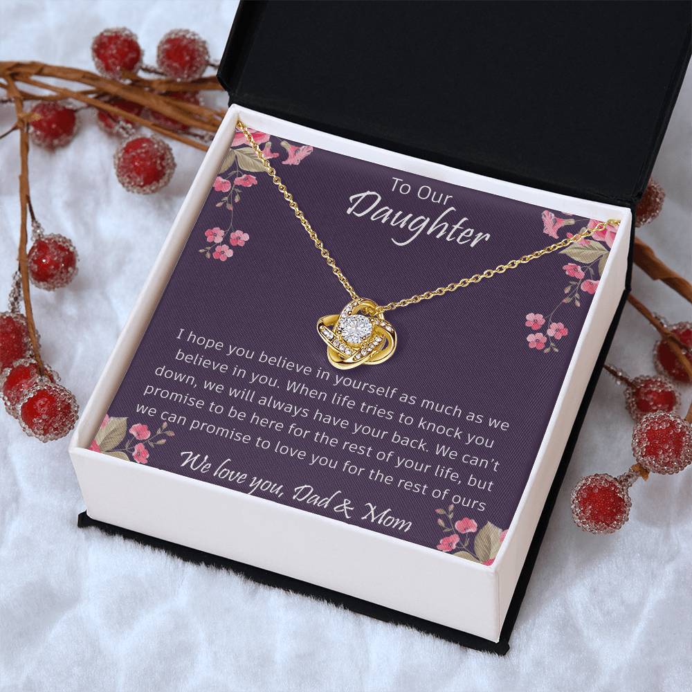 The Best Gift For Your Daughter To My Daughter With Love And Kiss Dragonfly Necklace Birthday Gift Daughter Graduation Gift Grown Up Dau Love Knot Necklace