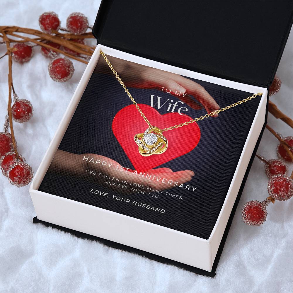 1 Year Anniversary Gift For Wife 1 Year Anniversary Gifts 1 Year Wedding Anniversary Gift Ideas 1St Wedding Anniversary Gift F(2) Love Knot Necklace