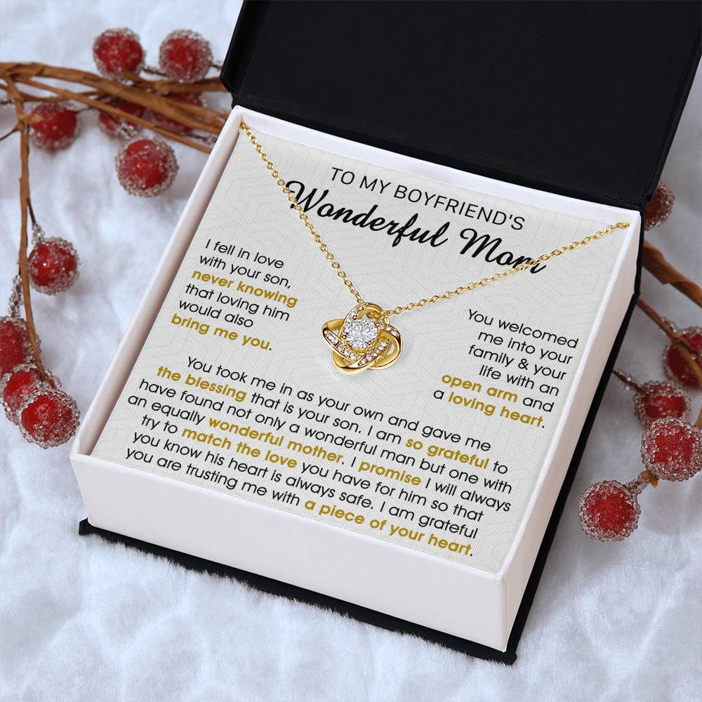 Gift For Boyfriend's Mom Bring Welcomed Wonderful Mother Love Knot Necklace 1 Love Knot Necklace