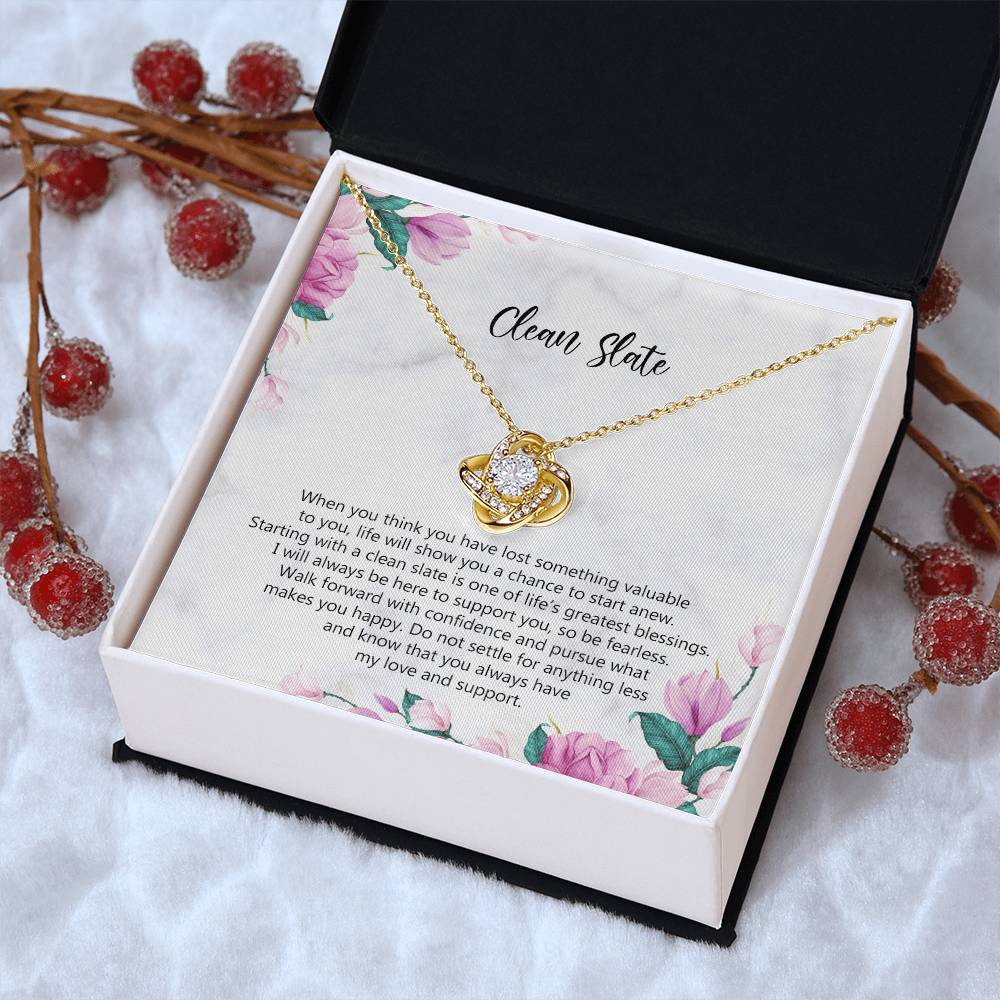 Starting Over Gift Breakup Necklace Divorcee Gift Idea New Beginnings Gift Cheer Up Gift Bad Breakup Gift Newly Single Gift  Love Knot Necklace