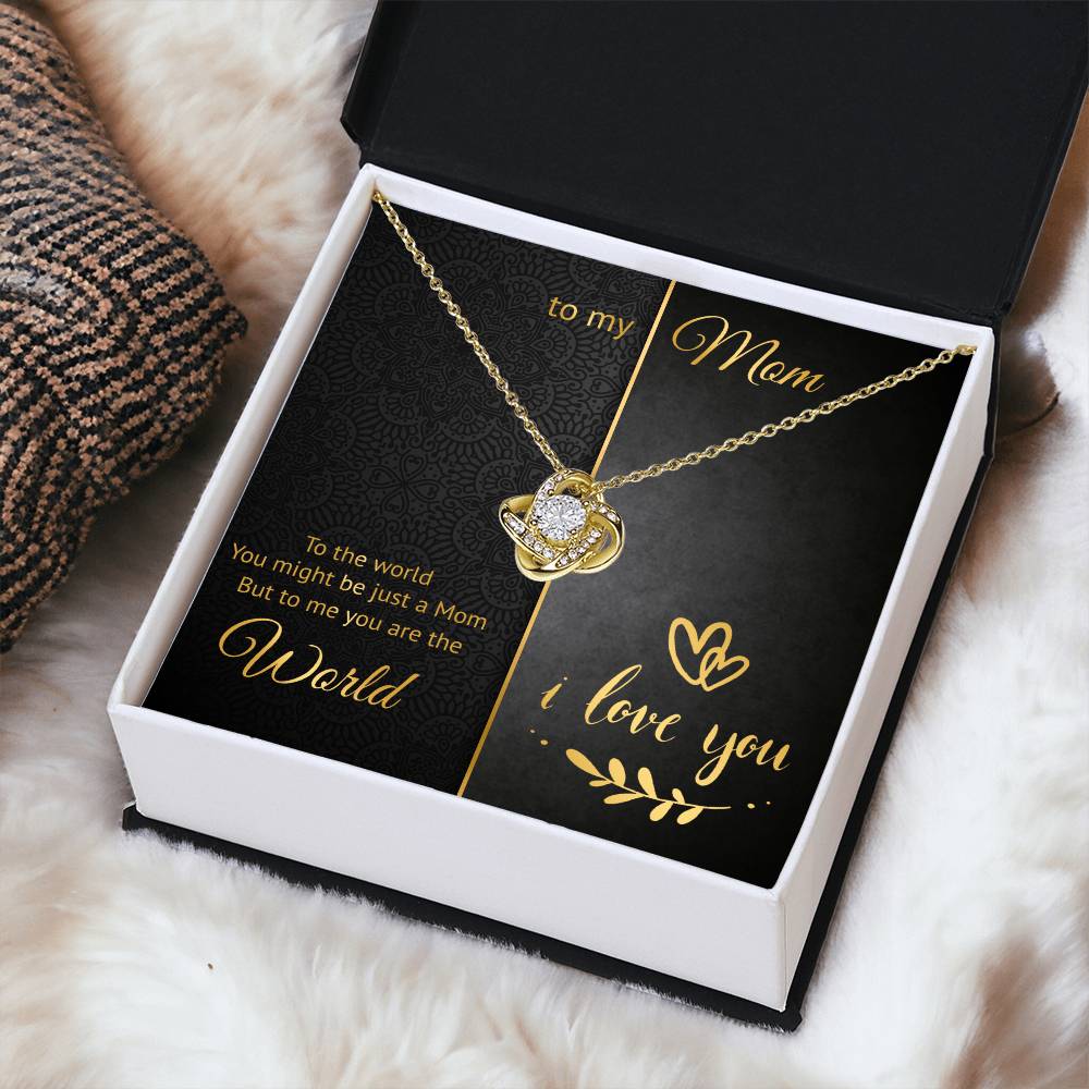 To My Mom - World - Loveknot Necklace Love Knot Necklace