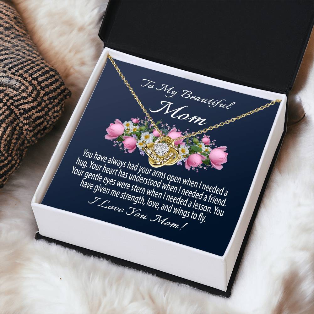 Mothers Day Gift From Daughter Mother's Day Necklace To My Beautiful Mom Necklace Mom Gift From Son Mom Necklace 5 Love Knot Necklace