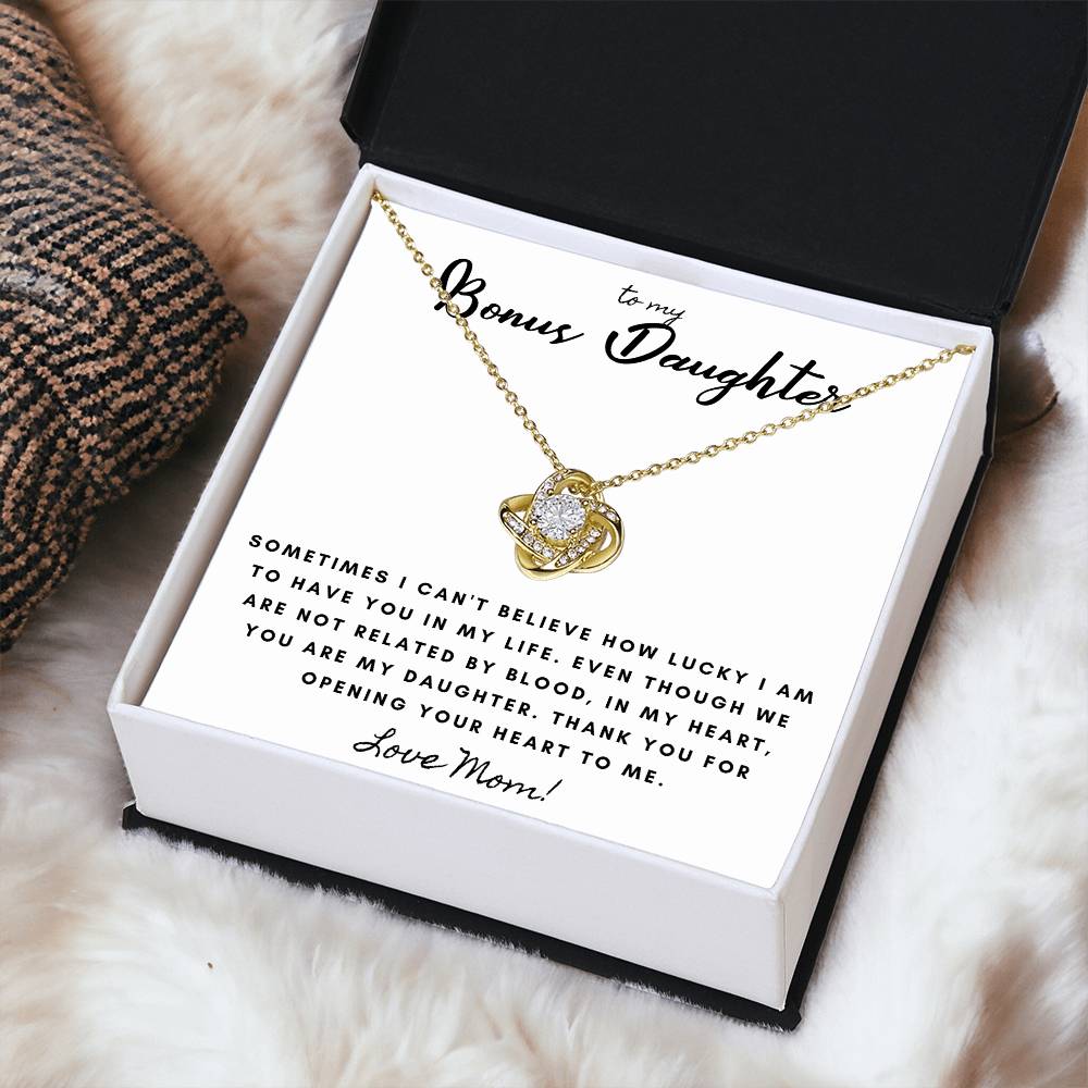 Not By Blood But By Heart Mom Gift To Daughter Ne Love Knot Necklace