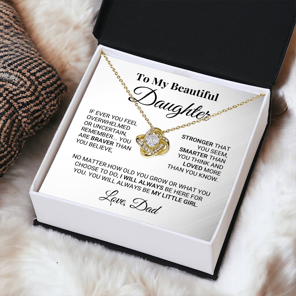 My Little Girl Daughter Love Knot Necklace